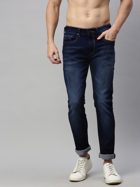 

HERE&NOW Men Blue Skinny Fit Mid-Rise Clean Look Stretchable Jeans