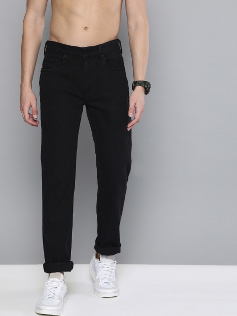

HERE&NOW Men Black Slim Fit Mid-Rise Clean Look Stretchable Jeans