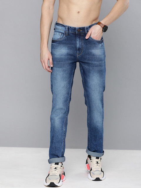 

HERE&NOW Men Blue Slim Fit Mid-Rise Clean Look Stretchable Jeans