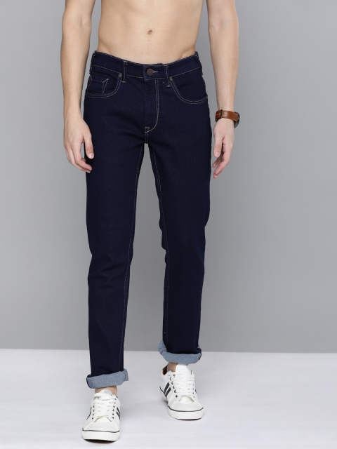 

HERE&NOW Men Navy Blue Skinny Fit Mid-Rise Clean Look Stretchable Jeans