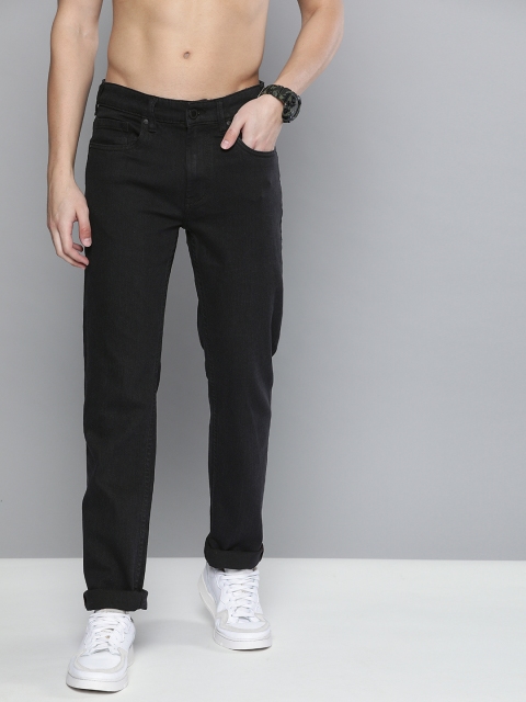 

HERE&NOW Men Black Slim Fit Mid-Rise Clean Look Stretchable Jeans