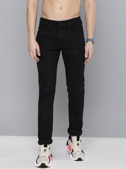 

HERE&NOW Men Black Skinny Fit Mid-Rise Clean Look Stretchable Jeans