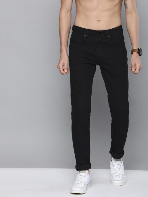 

HERE&NOW Men Black Slim Fit Mid-Rise Clean Look Stretchable Jeans