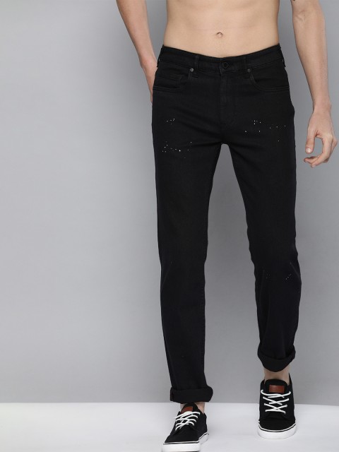 

HERE&NOW Men Black Slim Fit Mid-Rise Clean Look Stretchable Jeans