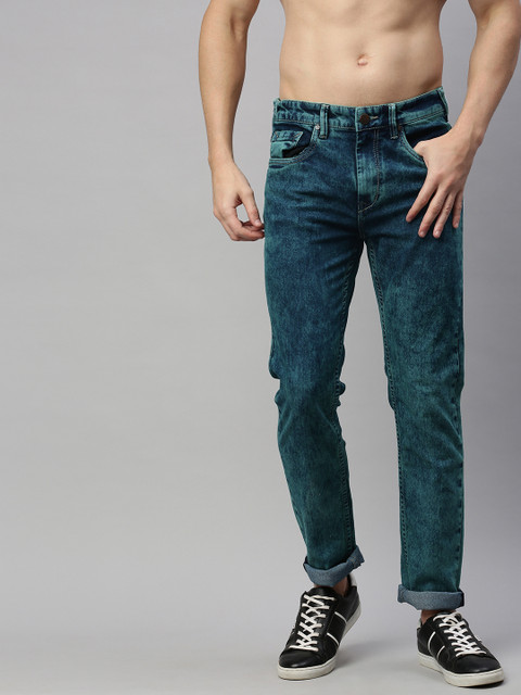 

HERE&NOW Men Blue Slim Fit Mid-Rise Clean Look Stretchable Jeans