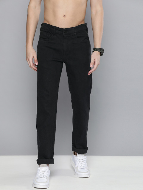 

HERE&NOW Men Black Slim Fit Mid-Rise Clean Look Stretchable Jeans