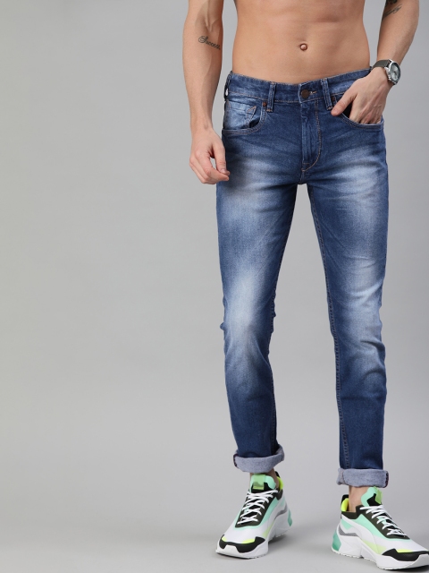

HERE&NOW Men Blue Skinny Fit Mid-Rise Clean Look Stretchable Jeans