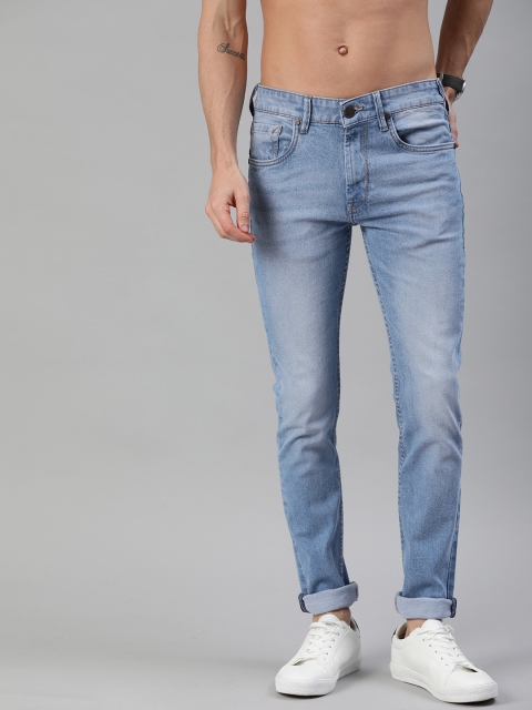 

HERE&NOW Men Blue Skinny Fit Mid-Rise Clean Look Stretchable Jeans