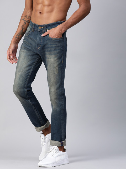 

HERE&NOW Men Blue Slim Fit Mid-Rise Clean Look Stretchable Jeans