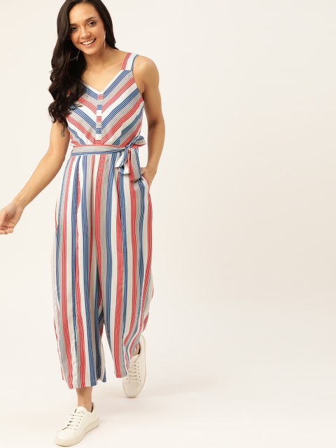 

DressBerry Women White & Blue Striped Two-Piece