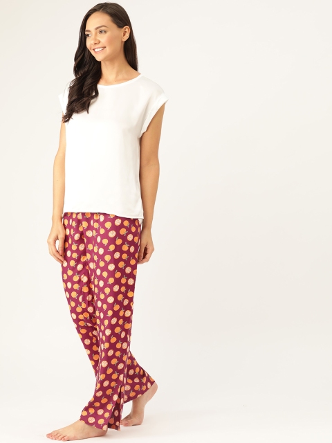 

DressBerry Women Maroon & Orange Printed Lounge Pants