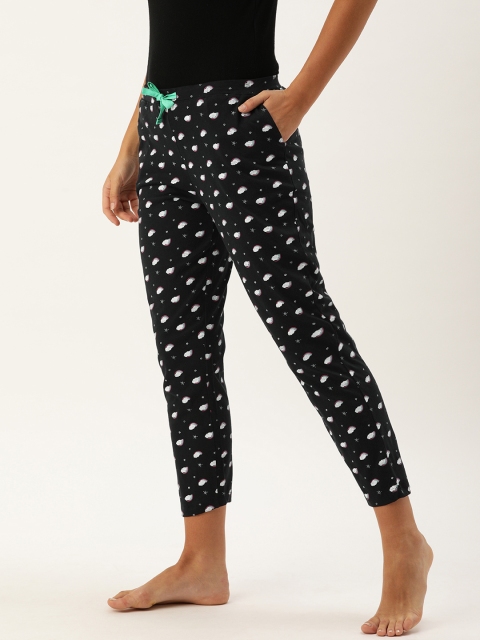 

DressBerry Woman's Black and White Printed Lounge Pants