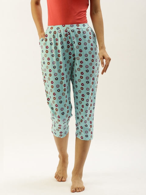 

DressBerry Women Blue Printed Cropped Lounge Pants