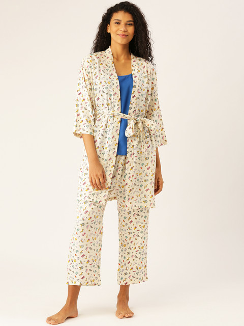 

DressBerry Women Off-White Printed Nightsuit