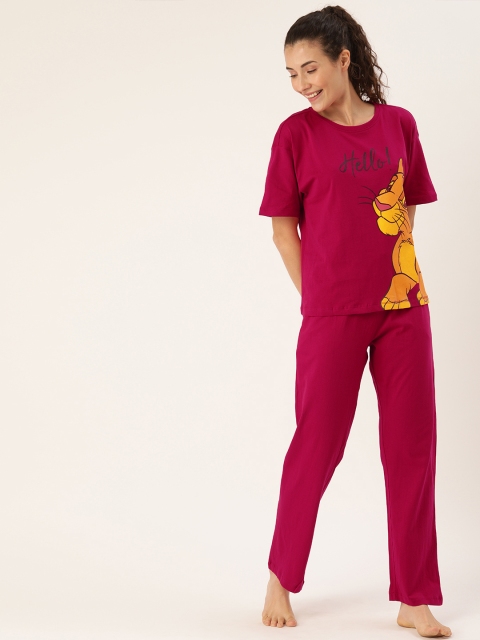 

Disney by DressBerry Women Magenta Pink Printed Night suit