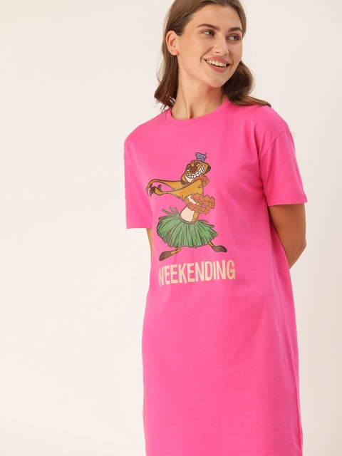 

Disney by DressBerry Women Pink Timon Printed Sleep Shirt