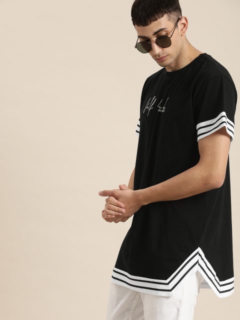 

Moda Rapido Men Black Printed Round Neck T-shirt