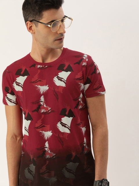 

Moda Rapido Men Red Printed Round Neck T-shirt