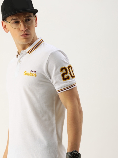 

Moda Rapido Men White Solid Polo Collar T-shirt