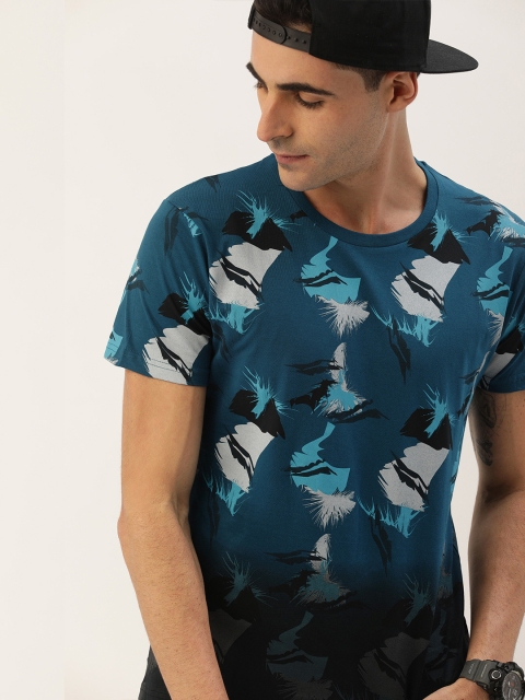 

Moda Rapido Men Blue Printed Round Neck T-shirt
