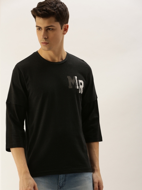 

Moda Rapido Men Black Solid Round Neck T-shirt