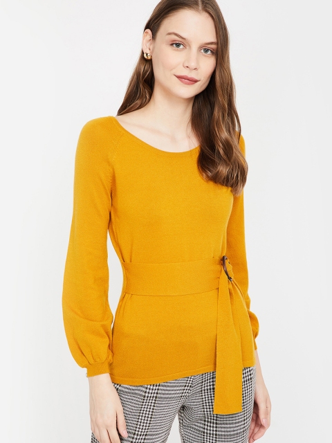 

CODE by Lifestyle Women Mustard Yellow Solid Sweatshirt