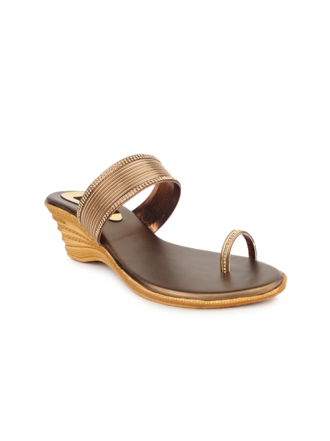 

Shoetopia Women Copper-Toned Wedges