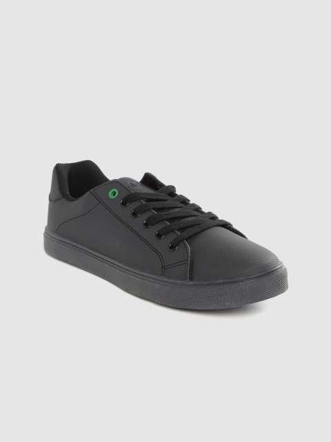 

United Colors of Benetton Women Black Textured Sneakers