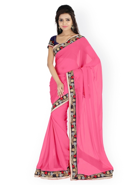 

Florence Pink Chiffon Saree