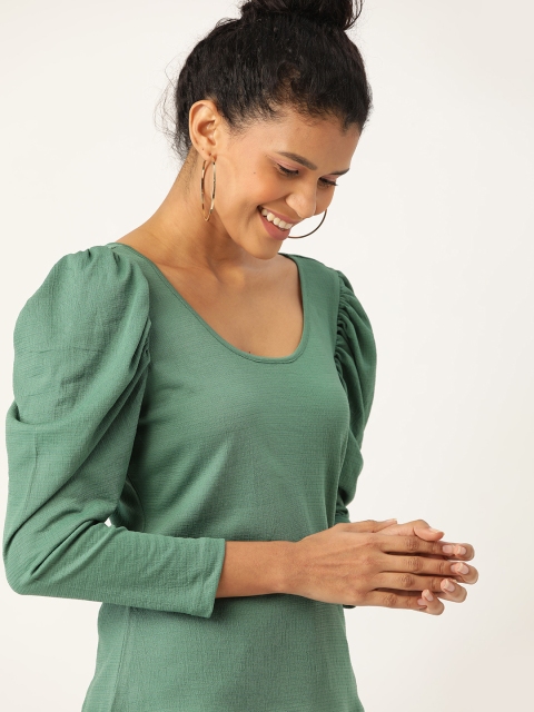 

DressBerry Women Green Solid Top
