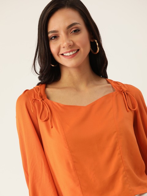 

DressBerry Women Orange Sustainable Solid Top