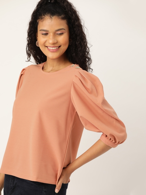 

DressBerry Women Dusty Pink Solid Top
