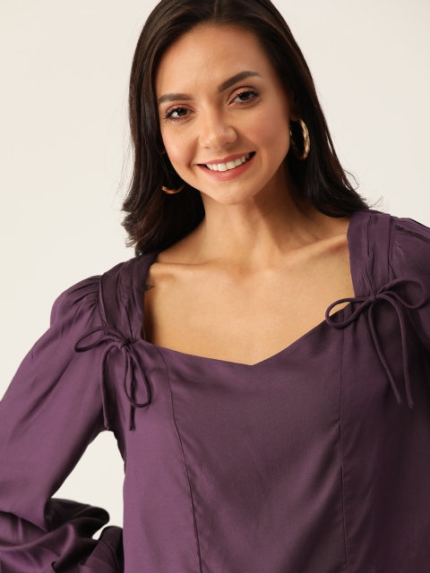

DressBerry Women Purple Sustainable Solid Top