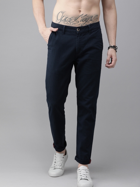 

Roadster Men Navy Blue Slim Fit Solid Chinos