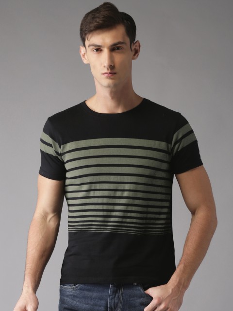 

Moda Rapido Black & Grey Striped T-shirt