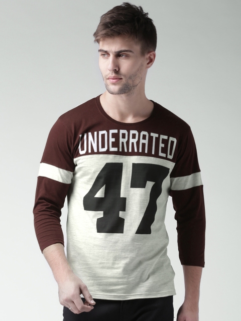 

Moda Rapido Grey Black Printed Pure Cotton T-shirt