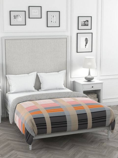 

Portico New York Beige & Pink Printed Verve Double King Duvet Cover