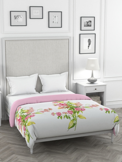 

Portico New York White & Pink Floral Mild Winter 120 GSM Double Bed Comforter