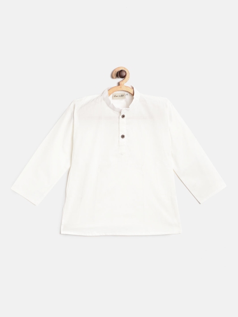 

BownBee Boys White Solid Straight Kurta