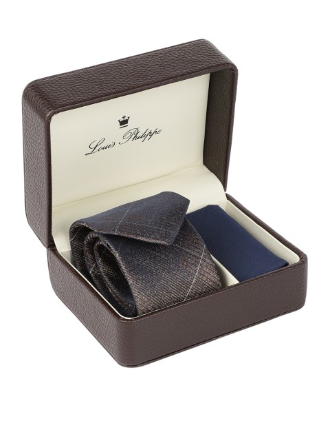 

Louis Philippe Men Navy Blue & Brown Accessory Gift Set
