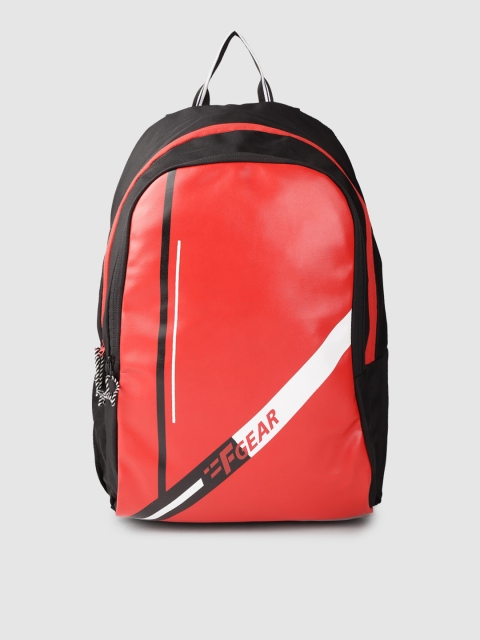 

F Gear Unisex Red & Black Brand Logo Print 15 Inch Laptop Backpack