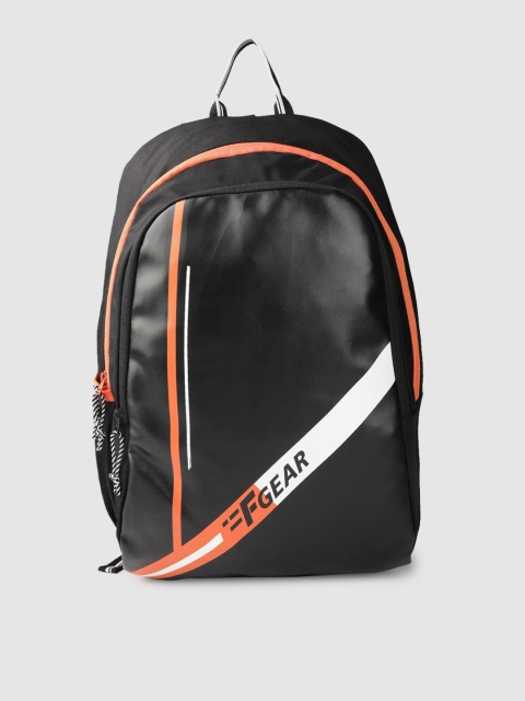 

F Gear Unisex Black Brand Logo Print 15 Inch Laptop Backpack