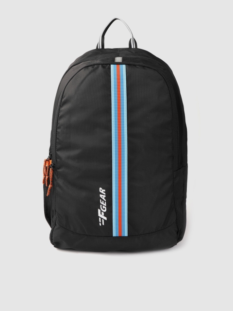 

F Gear Unisex Black Self Striped 15 Inch Laptop Backpack