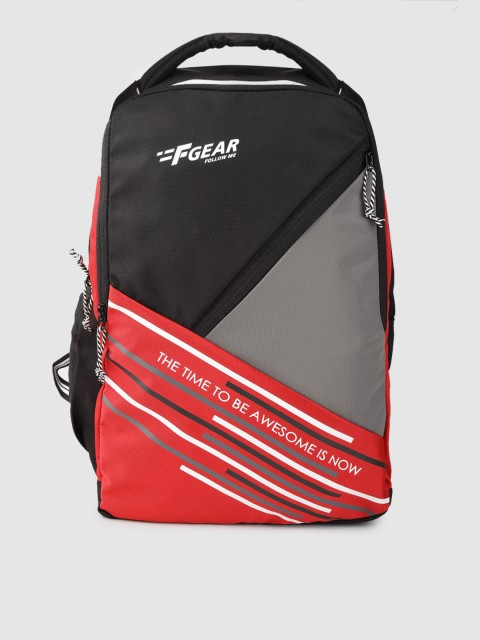 

F Gear Unisex Black & Grey Colourblocked Backpack with Rain Cover