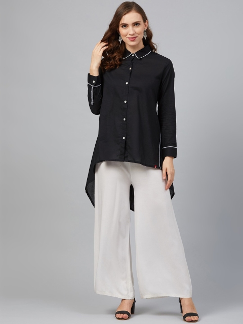 

Biba Women Black Solid High-Low Tunic