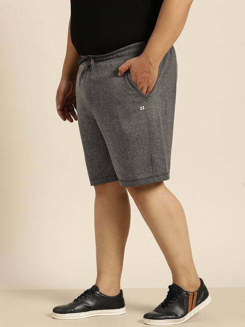 

Sztori Men Charcoal Grey Solid Regular Fit Plus Size Shorts