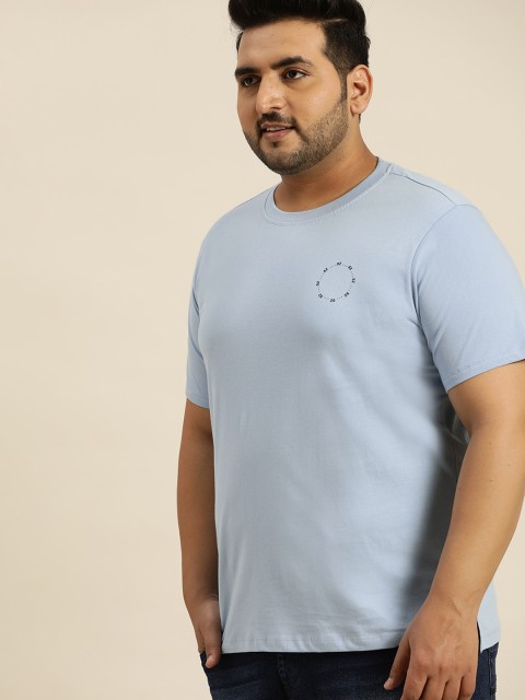

Sztori Men Blue Solid Round Neck T-shirt