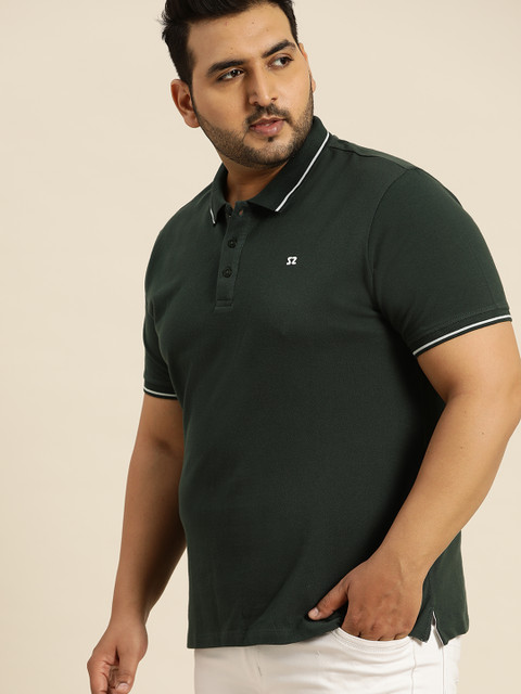 

Sztori Men Green Solid Polo Collar T-shirt
