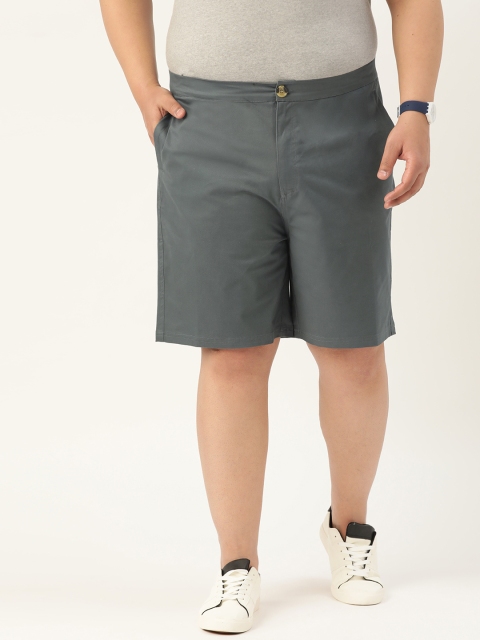 

Sztori Men Charcoal Grey Solid Pure Cotton Regular Fit Shorts