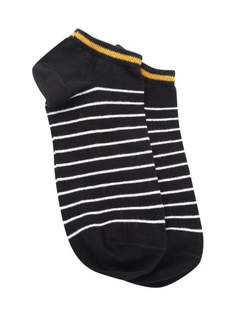 

Marks & Spencer Men Black & White Striped Ankle Length Socks
